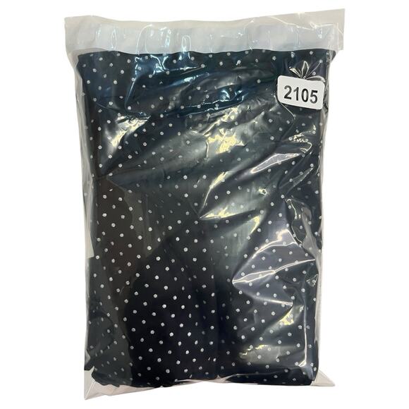 VTG Pinup Dress Womens Medium Black Polka Dot Black Fit Flare Strapless Retro - Picture 13 of 14